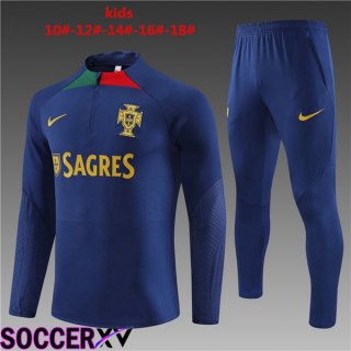 Portugal Kids Training Tracksuit Suit Royal Bluee 2023/2024
