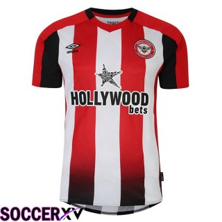 Brentford FC Soccer Jersey Home Red White 2023/2025