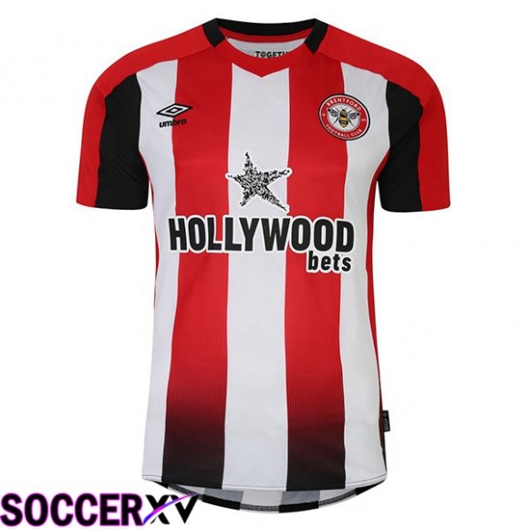 Brentford FC Soccer Jersey Home Red White 2023/2025