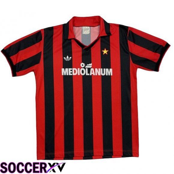 AC Milan Retro Soccer Jersey Home Red 1990-1991