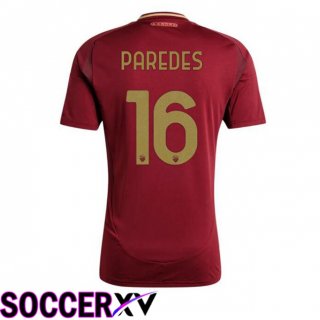 AS Rome (PAREDES 16) Home Soccer Jersey Red 2024/2025