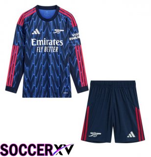 Arsenal Kids Away Soccer Jersey Long sleeve Blue Royal 2025/2026