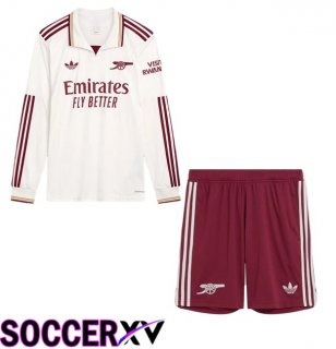 Arsenal Kids Third Soccer Jersey Long sleeve White 2025/2026
