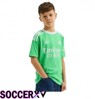 Arsenal Kids Goalkeeper Soccer Jersey Green 2025/2026