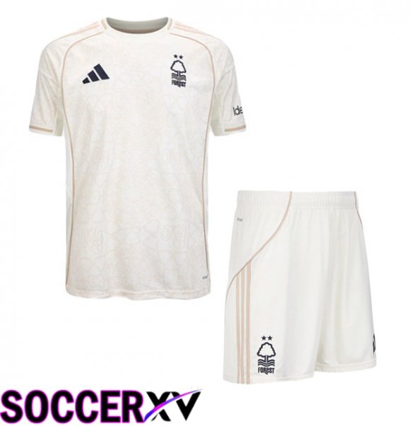 Nottingham Forest Kids Away Soccer Jersey White 2025/2026