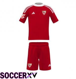 Sevilla FC Kids Away Soccer Jersey Red 2025/2026