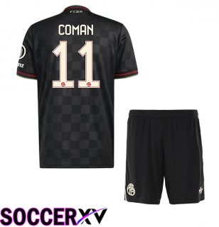 Bayern Munich (Coman 11) Kids Third Soccer Jersey Black 2025/2026