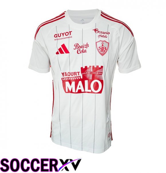 Stade Brestois Away Soccer Jersey White 2025/2026