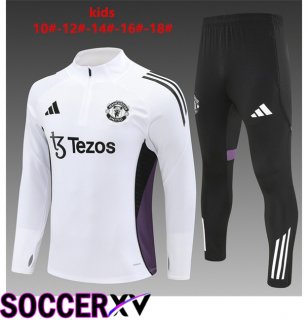 Manchester United Kids kit Training Tracksuit White 2025/2026
