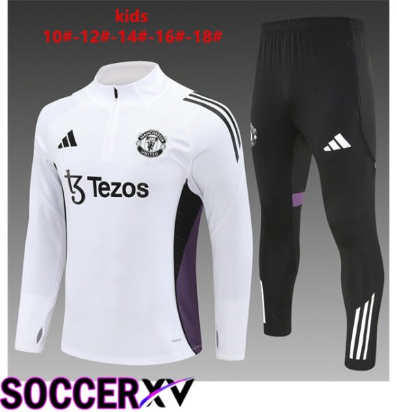 Manchester United Kids kit Training Tracksuit White 2025/2026