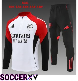 Arsenal Kids kit Training Tracksuit White Black Red 2025/2026