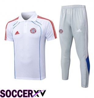 Bayern Munich Soccer Polo + Training Pants White 2025/2026