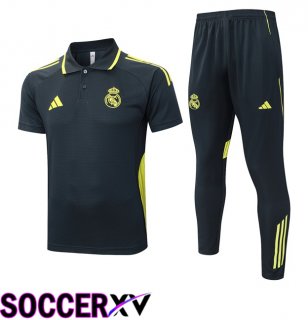 Real Madrid Soccer Polo + Training Pants Grey 2025/2026