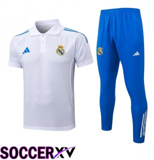 Real Madrid Soccer Polo + Training Pants White 2025/2026