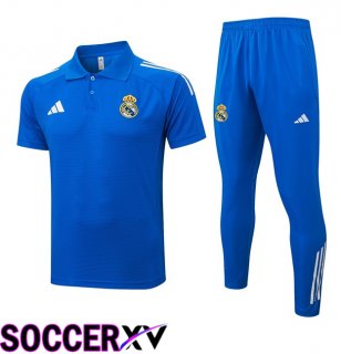 Real Madrid Soccer Polo + Training Pants Blue 2025/2026