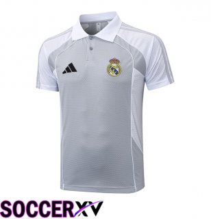 Real Madrid Soccer Polo White Grey 2025/2026