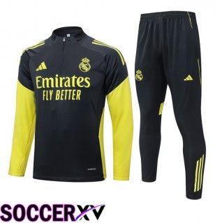 Real Madrid kit Training Tracksuit Grey Yellow 2025/2026