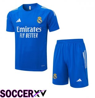 Real Madrid kit Training T Shirt + Shorts Blue 2025/2026