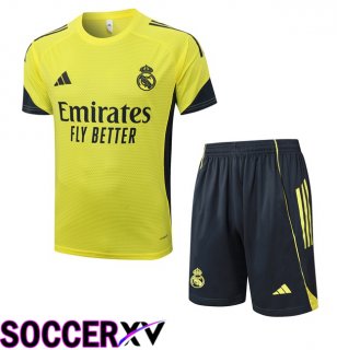 Real Madrid kit Training T Shirt + Shorts Yellow 2025/2026
