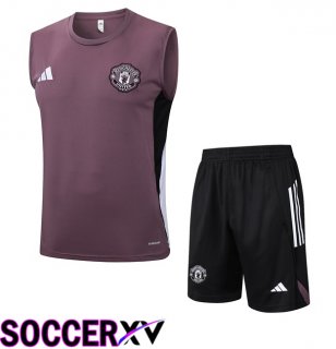 Manchester United Soccer Vest + Shorts Purple 2025/2026