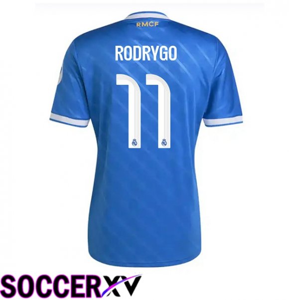 Real Madrid (Rodrygo 11) Third Soccer Jersey Blue 2025/2026