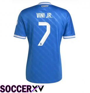 Real Madrid (Vini Jr. 7) Third Soccer Jersey Blue 2025/2026