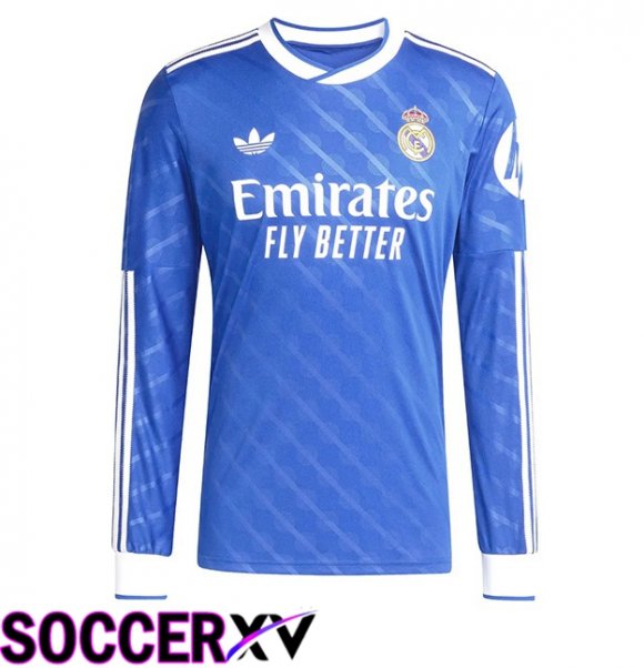 Real Madrid Third Soccer Jersey Long sleeve Blue 2025/2026