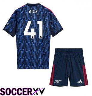 Arsenal (RICE 41) Kids Away Soccer Jersey Blue Royal 2025/2026