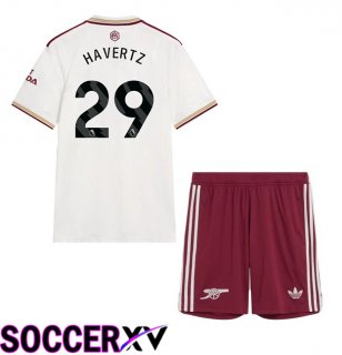 Arsenal (HAVERTZ 29) Kids Third Soccer Jersey White 2025/2026