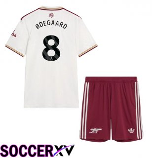Arsenal (ØDEGAARD 8) Kids Third Soccer Jersey White 2025/2026