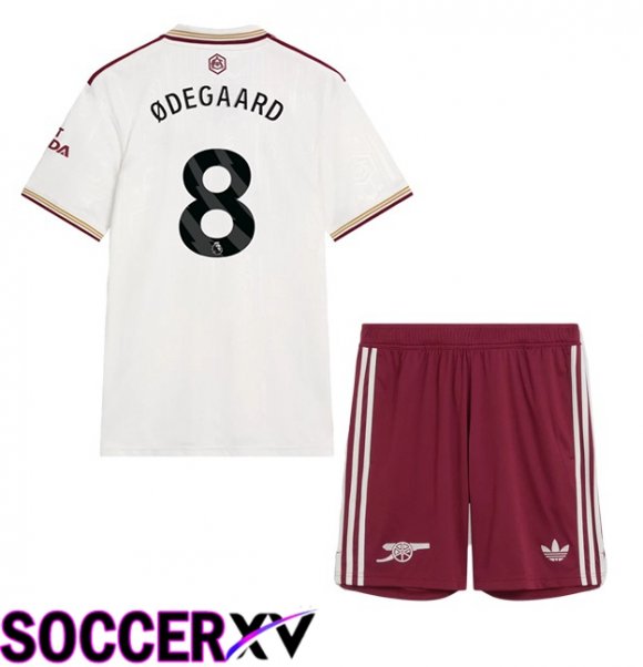 Arsenal (ØDEGAARD 8) Kids Third Soccer Jersey White 2025/2026