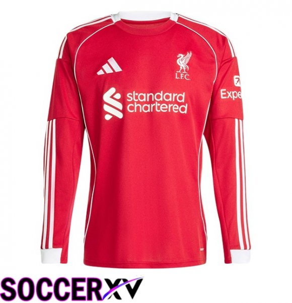 FC Liverpool Home Soccer Jersey Long sleeve Red 2025/2026