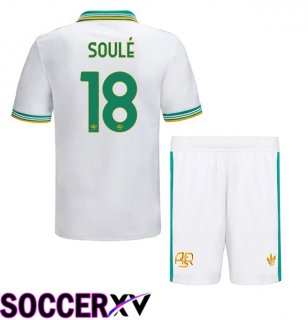 AS Rome (SOULÉ 18) Kids Third Soccer Jersey White 2025/2026