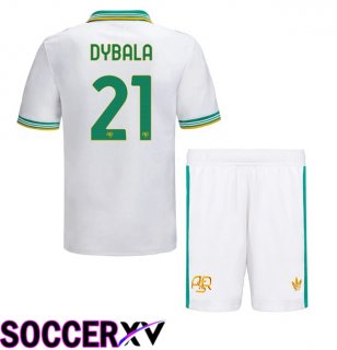 AS Rome (DYBALA 21) Kids Third Soccer Jersey White 2025/2026