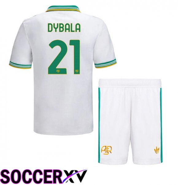 AS Rome (DYBALA 21) Kids Third Soccer Jersey White 2025/2026