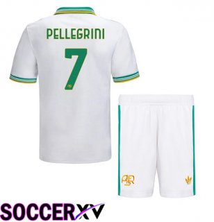 AS Rome (PELLEGRINI 7) Kids Third Soccer Jersey White 2025/2026