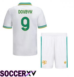 AS Rome (DOVBYK 9) Kids Third Soccer Jersey White 2025/2026
