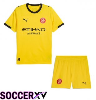 Girona Kids Away Soccer Jersey Yellow 2025/2026