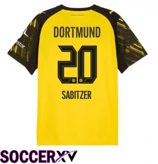 Dortmund BVB (Sabitzer 20) Home Soccer Jersey Yellow 2025/2026