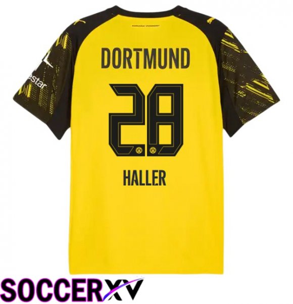 Dortmund BVB (Haller 28) Home Soccer Jersey Yellow 2025/2026