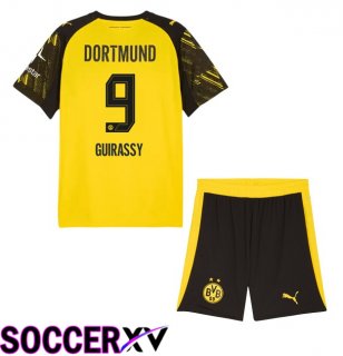 Dortmund BVB (Guirassy 9) Kids Home Soccer Jersey Yellow 2025/2026