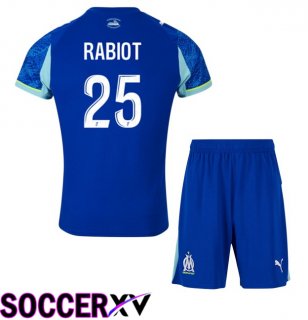 Marseille OM (RABIOT 25) Kids Third Soccer Jersey Blue 2025/2026