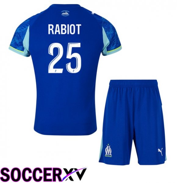 Marseille OM (RABIOT 25) Kids Third Soccer Jersey Blue 2025/2026