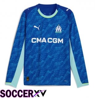 Marseille OM Third Soccer Jersey Long sleeve Blue 2025/2026