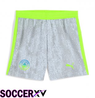 Manchester City Third Soccer Shorts Grey Green 2025/2026