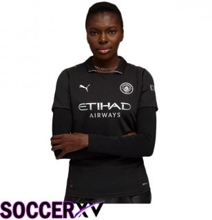 Manchester City Women Away Soccer Jersey Black 2025/2026