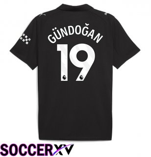 Manchester City (Ilkay Gündoğan 19) Away Soccer Jersey Black 2025/2026