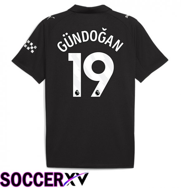 Manchester City (Ilkay Gündoğan 19) Away Soccer Jersey Black 2025/2026