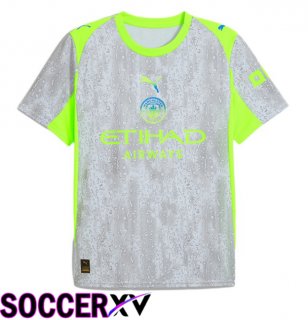 Manchester City Third Soccer Jersey Grey Green 2025/2026