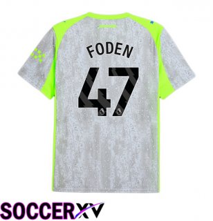 Manchester City (Phil Foden 47) Third Soccer Jersey Grey Green 2025/2026